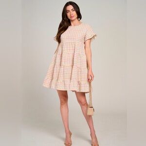 BIBI | Multi Color Plaid Dress | S | p2p 17” /length 34”